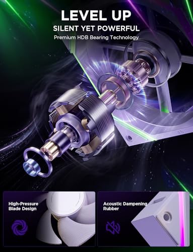 Image of AsiaHorse Nyota Pro 120mm PC Fans ARGB PWM, Modular Daisy-Chain Design, Dual-Zone Asynchronous Lighting, 18 Addressable LEDs, 2000RPM High Airflow 61.5CFM, Low Noise 29dB, for PC Case & Liquid Cooler