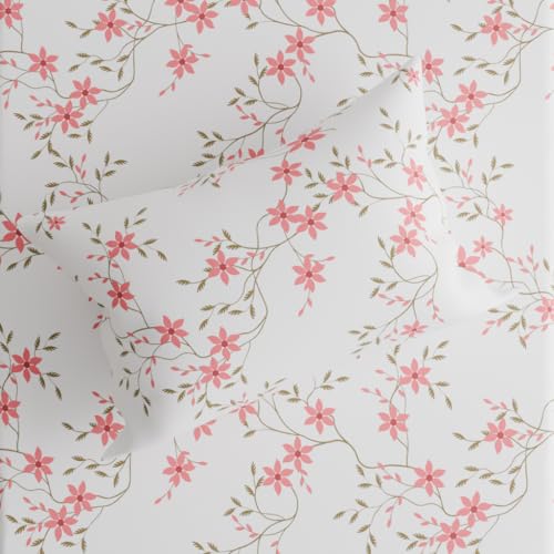 Image of Wakefit 100% Cotton 160 TC Fitted Bedsheet with 1 Pillow Cover | Red Vine Single, 72 inch x 36 inch, Red Vine | 1.83m x 91cm