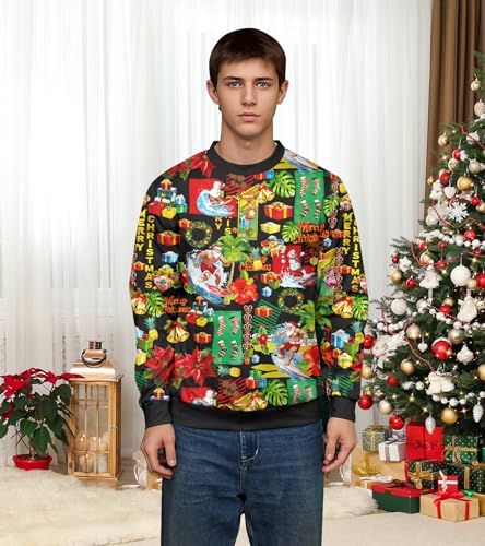 RAISEVERN Ugly Christmas Sweatshirt for Women Men Funny Novelty Xmas Tops3