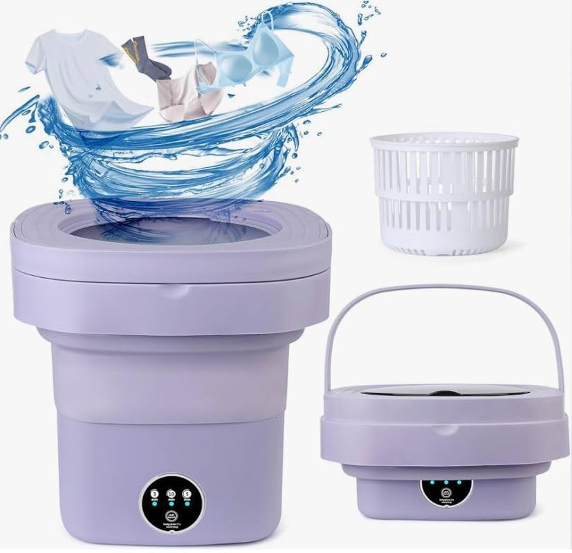 Techking 𝟮𝟬 𝗬𝗘𝗔𝗥𝗦 𝗪𝗔𝗥𝗥𝗔𝗡𝗧𝗬 Folding Washing Machine – Compact 6.5L Mini Washer with 3 Cleaning Modes, Drain Basket, Ideal for Travel, Camping, and Small Items - 𝗠𝘂𝗹𝘁𝗶𝗰𝗼𝗹𝗼𝗿-image-48