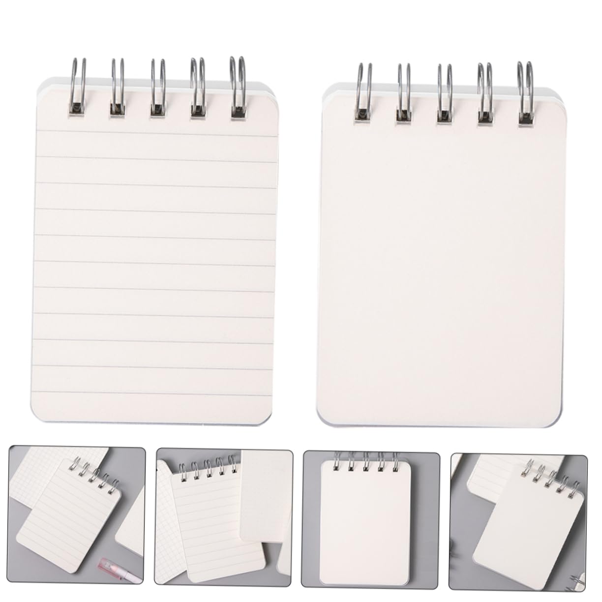 5 Ensembles Mini Cahier Travelers Notebook Cahier De Note Pocket Notebook Cahier Spirale Carnet De Notes Blocs-notes De Bureau Petit Bloc-notes À Bobine Le Fer Blanche 4 Pièces * 5