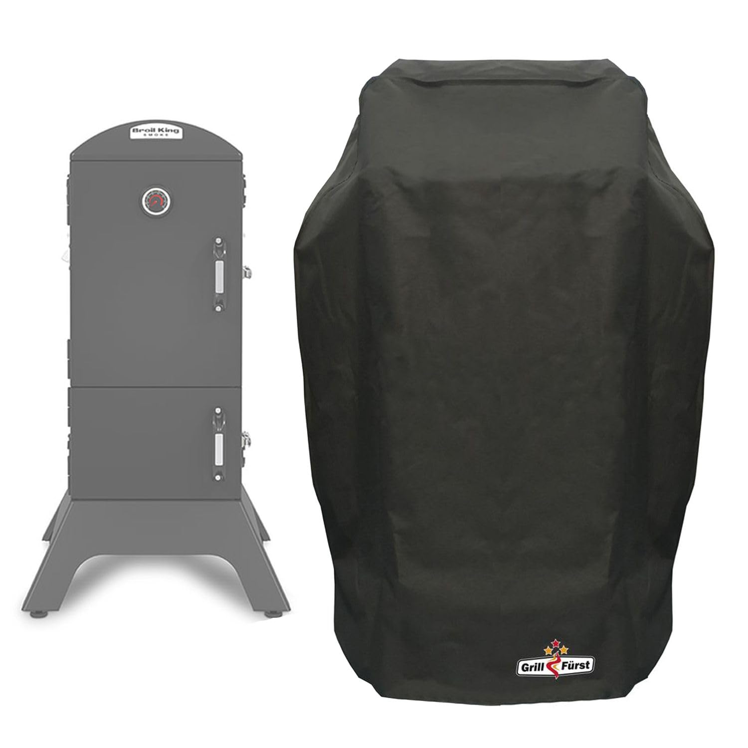 Grillfürst Grill Abdeckhaube - robuste Grill-Abdeckung 73 x 65 x 121 cm, wetterfest und wasserdicht, Abdeckung Gasgrill für Broil King Vertical Smoker/Napoleon Apollo Smoker/Rösle Watersmoker