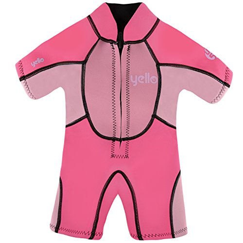 Yello Sandbar Infant Shorty UPF 50 Plus Traje húmedo, niña, Rosa, 3 años