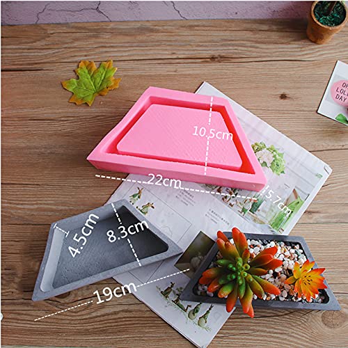 Creative Silicone Planter Mold,3Pcs Trapezoid Triangle Concrete Flower Pot Mold,Succulent Plant Gypsum Cement Clay Moulds Home Garden Decor #TOP2