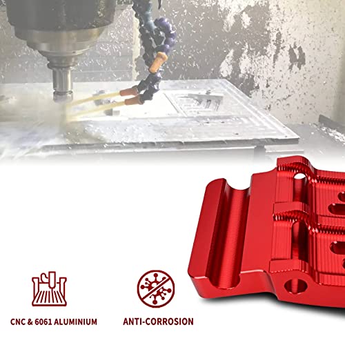 Canitu Cradle Kit Mount Frame Bracket, Billet Aluminum Heavy Duty Rear Peg Mounts Bike Skid Plate Frames Adapter For Honda Crf110 2013-2022 (Red) #TOP4