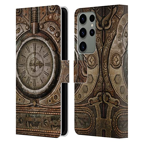 Étui portefeuille Samsung Galaxy S23 Ultra Simone Gatterwe horloge steampunk