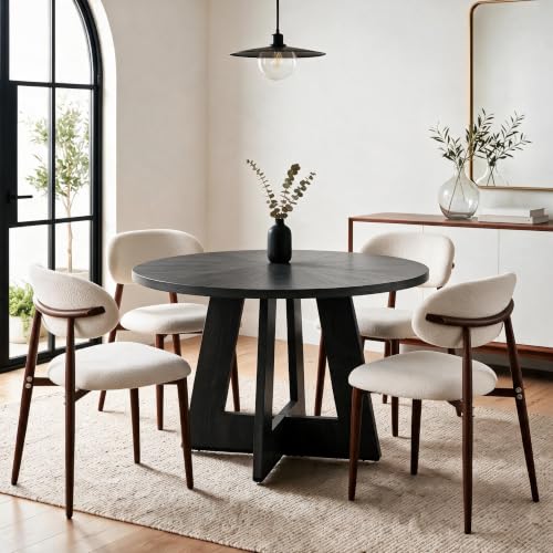 Image of 47'' Round Dining Table Set for 4, Kitchen Table and Chairs