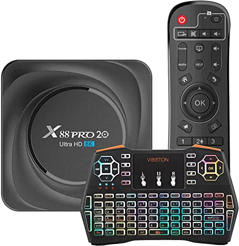 LIROM Android 11.0 TV Box, [8GB+128GB] RK3566 Quad-Core 64Bit Cortex-A55 CPU 2.4Ghz/5Ghz Dual Band WiFi 8K 4K Resolución Ultra HD Bluetooth 4.0 Ethernet 1000M Smart TV Boxes,4gb+32gb