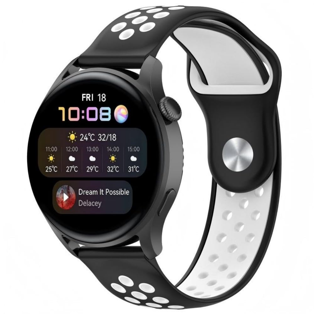 22mm Sport Band for Amazfit Bip 6/Bip 5/Unity/GTR 4/3/3 Pro/2/2e/47mm, Breathable Soft Silicone Replacement Strap for Amazfit Pace/Stratos 2/2S/3/Balance 46mm