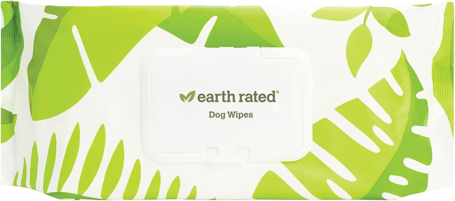 Earth Rated Dog Wipes, Thick Plant Based Grooming Wipes for Easy Use on Paws, Body and Bum, Lavender Scented, 400 Count