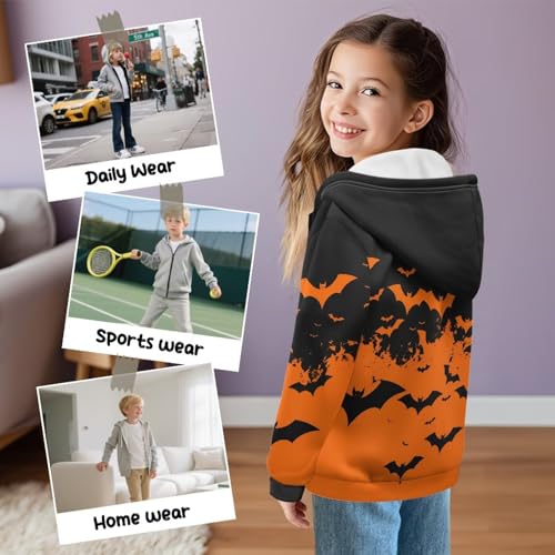 Girls Zipper Jacket Soft Elastic Cute Long Sleeve Hoody Loose Comfort Breathable Sweatshirt with Pockets4