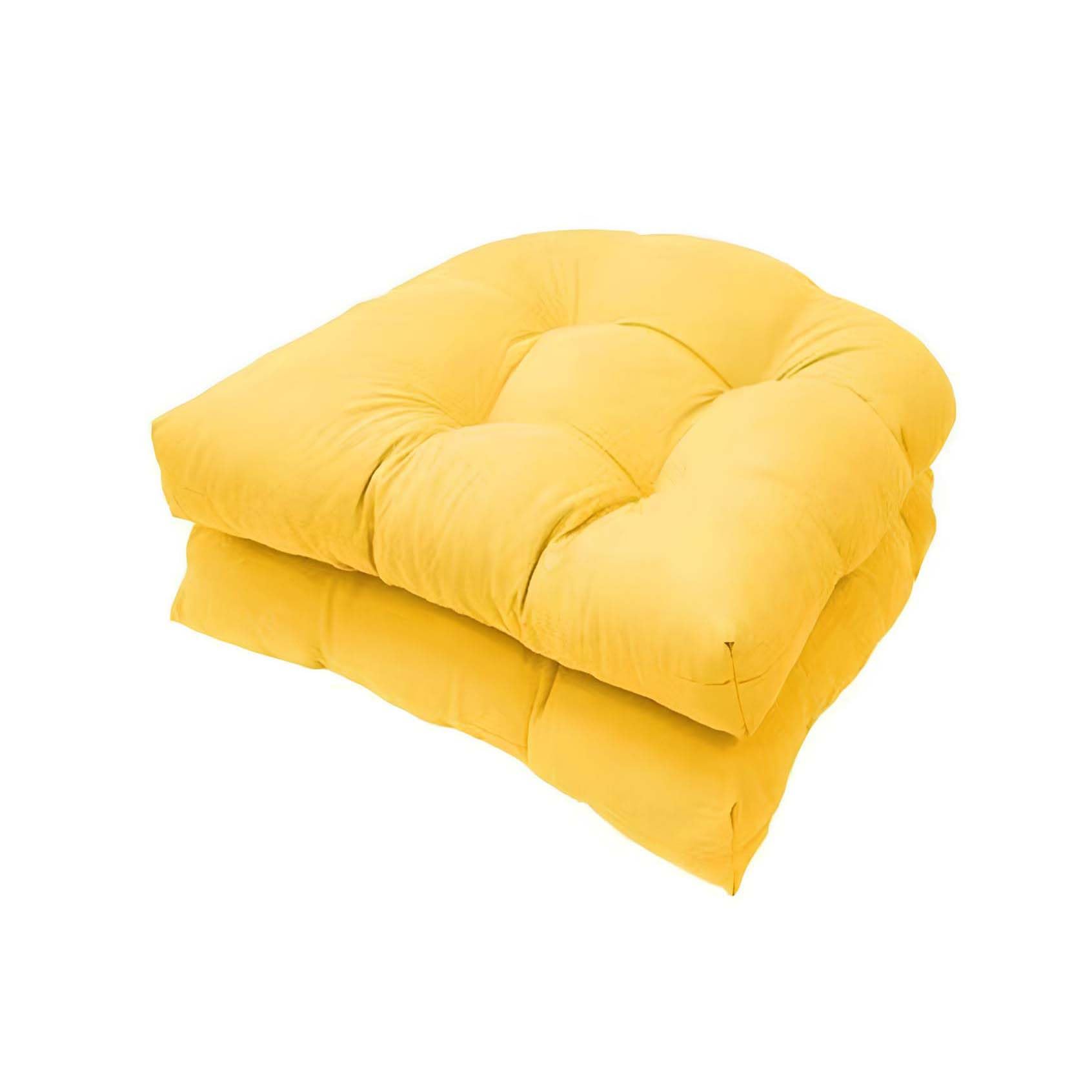 JhLwARes Outdoor Chair Cushions Set of 2 Tufted Round Corner Garden Seat Cushions for Patio Funiture 19"x19"U-Shaped Wicker Chair Cushions Replacement