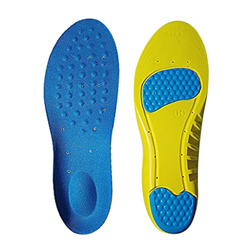 GOENN レディース メンズ ゲル スポーツ インソール 衝撃吸収 PU ランニング バスケットボール クッション インサートパッド インナー シューズ ソール 足底筋膜炎用 (カラー : イエロー、サイズ : M (EU 38-41))
