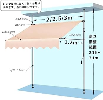 じゃじゃまる様用 突っ張り式 タープ 角度 高さ調整可能 リビングアウト① 近隣 じゃじゃまる様用 突っ張り式 タープ 角度 高さ調整可能