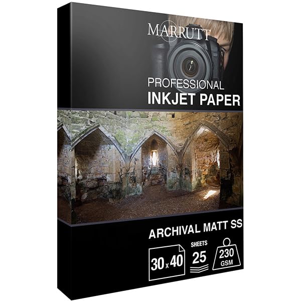 Marrutt 230gsm Archival Matt Single Sided Inkjet Photo Paper (30cm x 40cm 25 Sheets, Centimeters)
