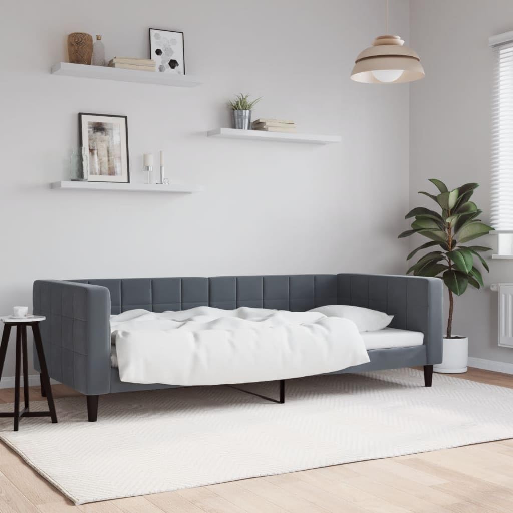 vidaXL Tagesbett Dunkelgrau 90x190 cm Samt