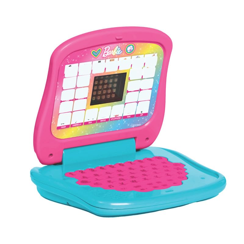 Image of Barbie Educational Laptop with Screen -Interactive ABC & 123 Learning Toy for Preschoolers Kids -Pink Electronic Learning Computer for Girls 3+ Years - Early Development & Fine Motor Skills