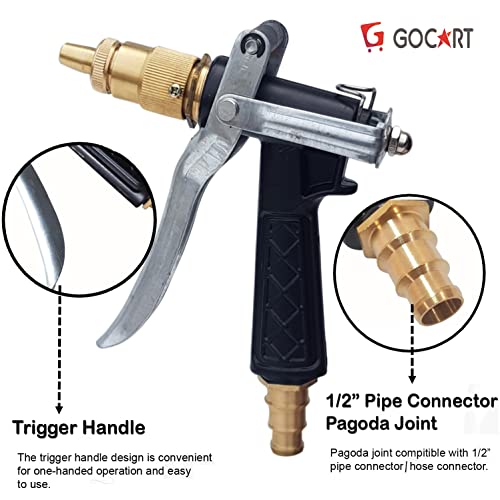 GOCART WITH G LOGO Metal Body Brass head Hose Nozzle for Cleaning/Watering Lawn and Garden/Pets