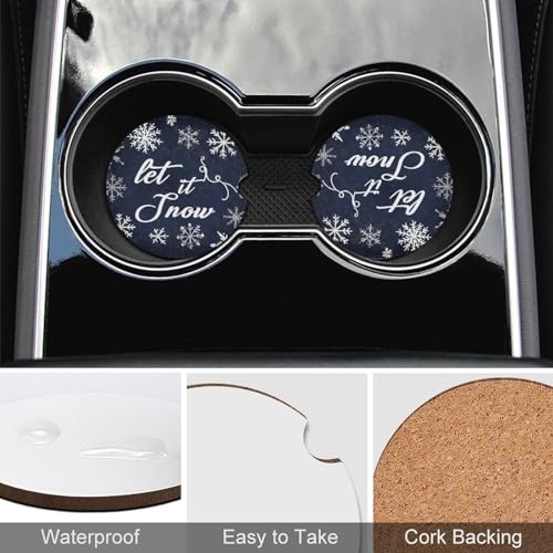 4PCS Posavasos para Auto Let It Snow Universal 6.5 cm miniatura 5