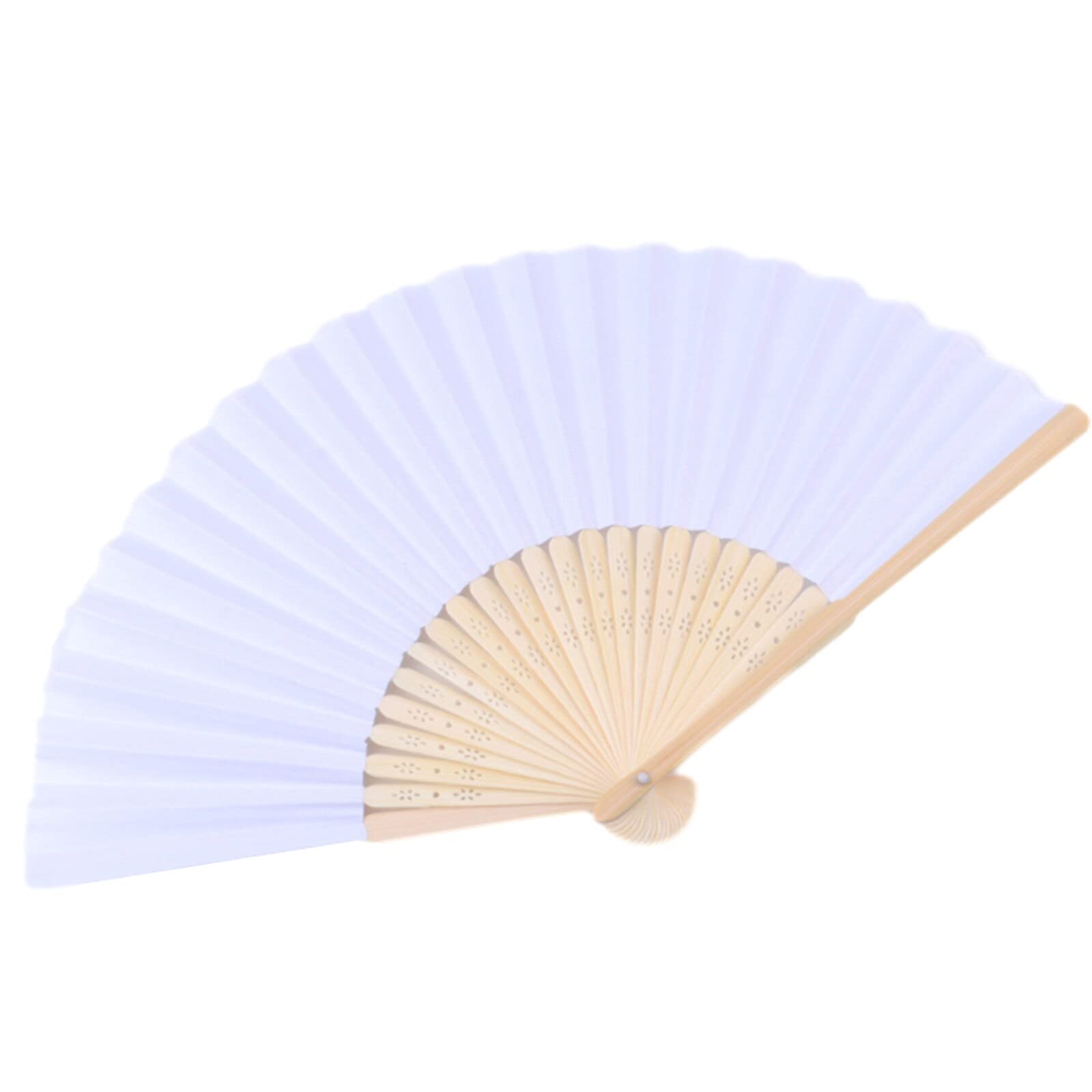 NZPOST Folding fan 1pcs 21cm Hand Painted Folding Paper Fan Portable Party Hand Dancing Fan Lace Silk Hand Held Solid Color Fan s Chinese Decor fan (D)
