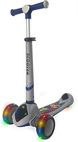 Scooter de 3 ruedas para niños de 2 a 8 años, scooter para niños y niñas, ruedas intermitentes, aprende a dirigir