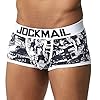 JOCKMAIL sous-vêtements pour Hommes en Coton Pur à imprimé Feuille en Relief U, Taille Basse, Culotte carrée, sous-vêtements à Angles Plats (XL, 430 Bleu Foncé) #4