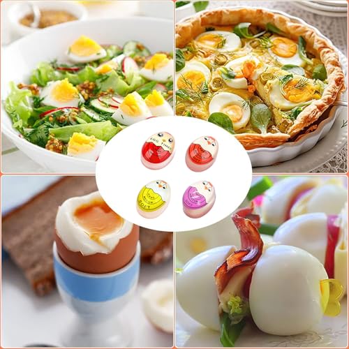 JINJUMEI 4 Stück Eieruhr zum Mitkochen(Weich/Mittel/Hart) Farbwechsel Eieruhren Wiederverwendbare Egg Timer Wählen Sie die Eierreife Basierend auf der Farbe Geeignet für Zuhause, Schule, Restaurant – Bild 8