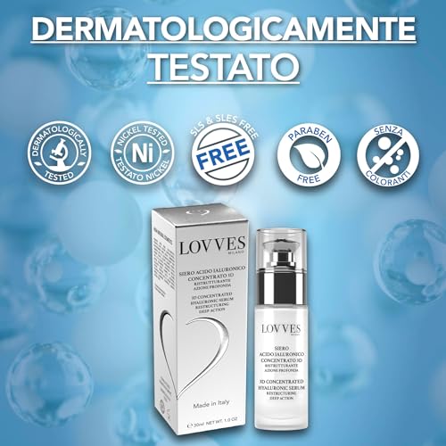 LOVVES 3D Concentrated Hyaluronic Acid Serum, High Natural Cosmetics, Restructuring Deep Action, Anti-Aging, Anti-Wrinkle - Image 3