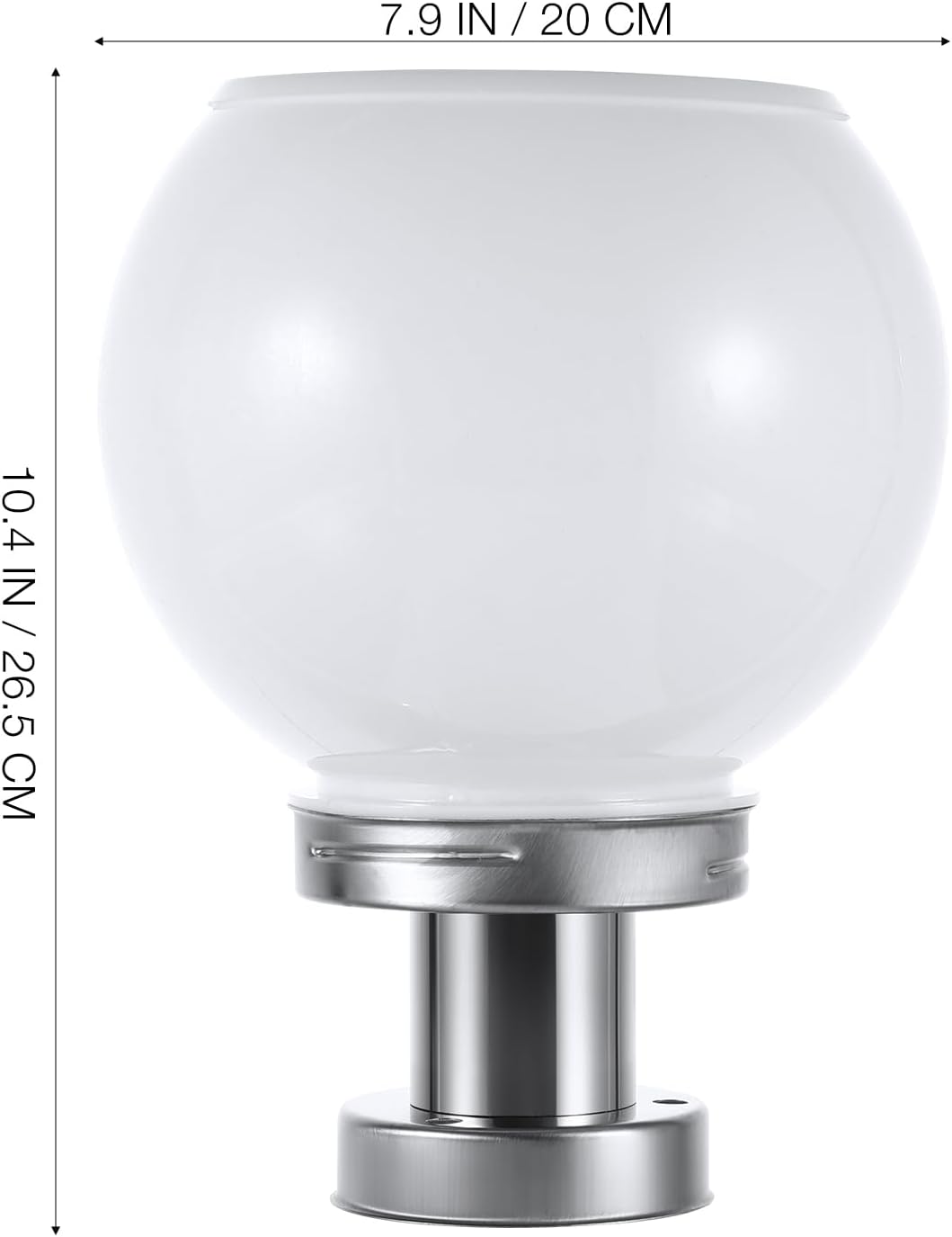 Globe Solar Lamp Post Light,White Outdoor Round Ball Lamp Post lamp,Globe Solar Pillar Lights for Pathway Driveway Front Back Door