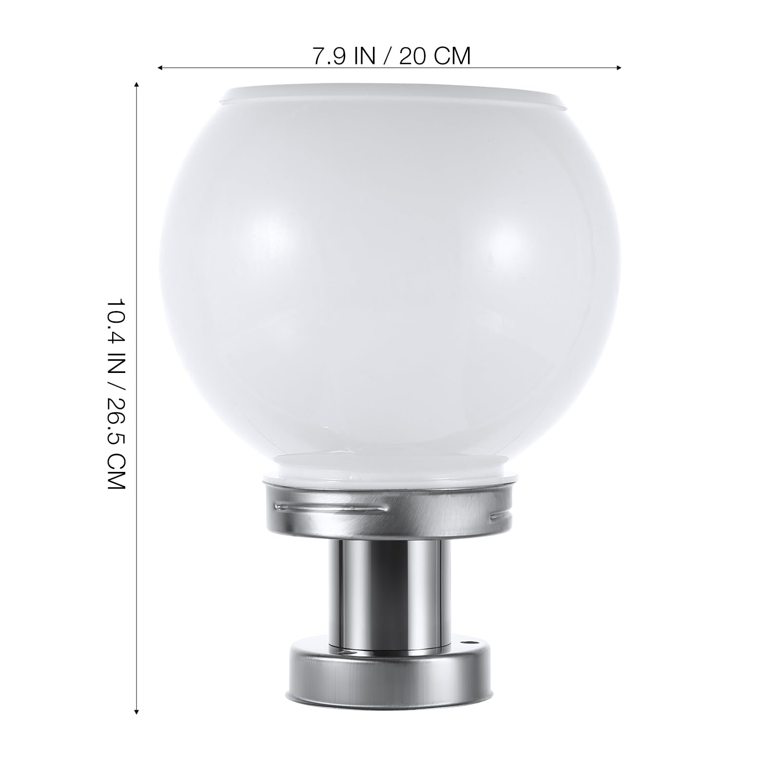 Globe Solar Lamp Post Light,White Outdoor Round Ball Lamp Post lamp,Globe Solar Pillar Lights for Pathway Driveway Front Back Door