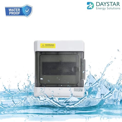 Image of Daystar Solutions (6Way-AquaX) IP65 MCB Box with Enclosure and Open-Type Cover for Outdoor Power Distribution | Heavy Rated Quality ABS Plastic | With Din Rail | Pack of 1 | 6 Way MCB Box