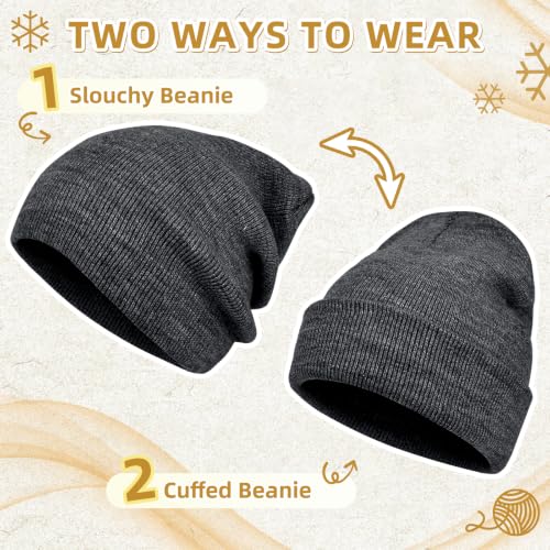 Image of ZOORON Beanie for Men Women Slouchy Winter Beanie Hats Cuffed Skull Caps