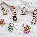KINGYEE Christmas Miniature Ornaments Mini Glass Christmas Figurines Tree Decorations Santa Snowman for Trees