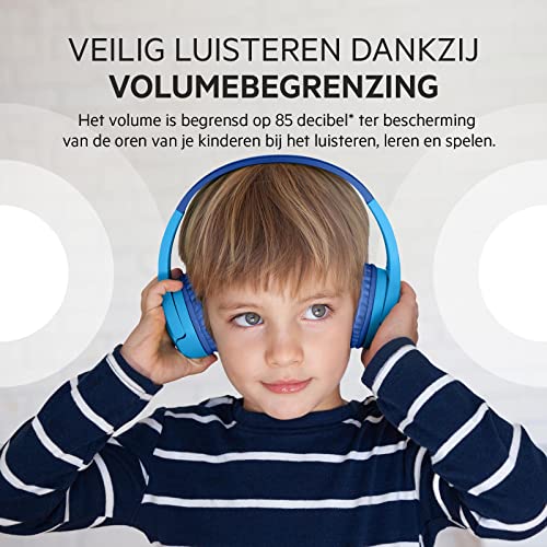 Belkin SoundForm Mini draadloze on-ear koptelefoon met ingebouwde microfoon voor kinderen, voor meisjes en jongens, online onderwijs, school en op reis, compatibel met o.a. iPhone, iPad, Galaxy, blauw - Afbeelding 4