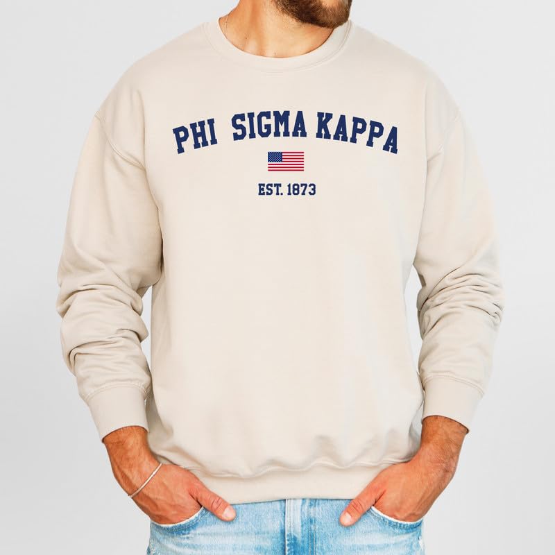 Phi Sigma Kappa Sweatshirt - Phi Sig USA Flag Fraternity Crewneck Sweatshirt2