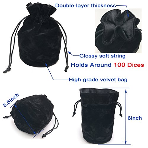 Assorted Polyhedral Dice Set With Black Drawstring Bag, 5 Complete Dice Sets Of D4 D6 D8 D10 D% D12 D20 Great For Dungeons And Dragons Dnd Rpg Mtg Games #TOP4