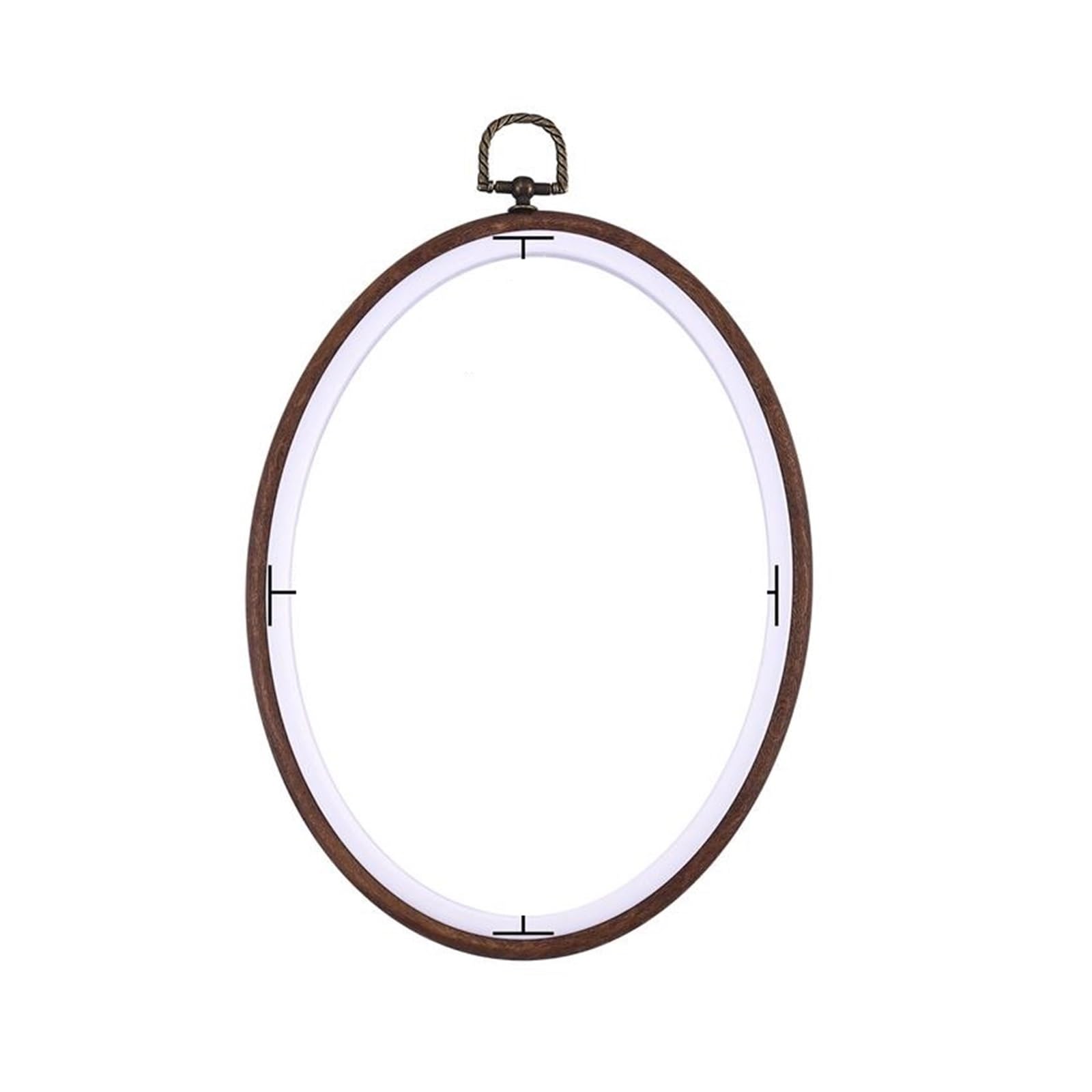 CHUDOU Mini Embroidery Hoop Set Round Oval Wooden Color Embroidery Hoops Frame Set Plastic Hoop Rings for DIY Cross Stitch Needle Craft Sewing Tool(16.5x22.3cm)