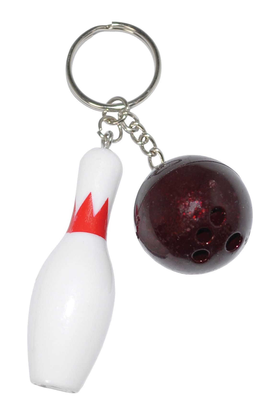 Komonee 10-Pin Bowling Keychain Tenpin Ball Key Ring Skittles Key Chain Novelty Sport Keyring