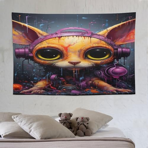Tapisserie murale lapin PAZZK : cachez vos murs abîmés avec ce tissu imprimé 3D de 150x230cm