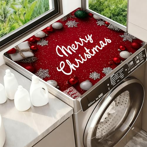 Image of Washer Dryer Top Cover Mat, Non-Slip Laundry Room Decor, Laundry Room Kitchen Appliance Decor Protector Size 23.6x19.7in