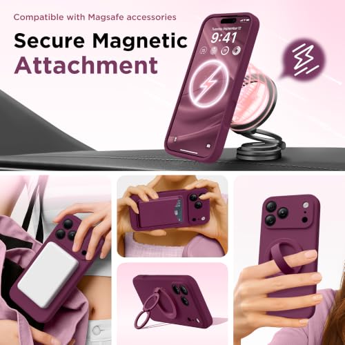 Image of GolbinBox Magnetic for iPhone 17 Pro Case, Silicone Cover, Deep Red