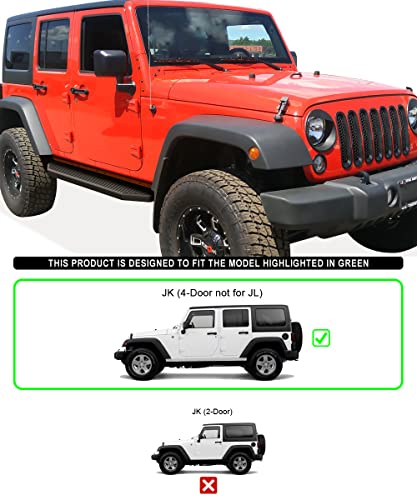 Estribos planos negros APS 6 pulgadas para Jeep Wrangler JK miniatura 2