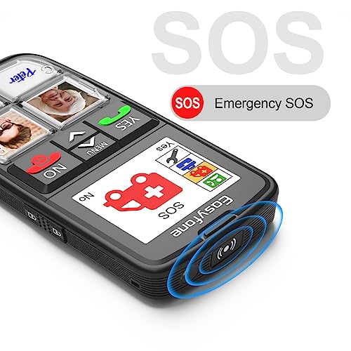 Easyfone T6 4G Seniorenhandy mit Große Bildtasten Mobiltelefon für Senioren ohne vertrag mit Notruftaste und Ladestation (Schwarz)