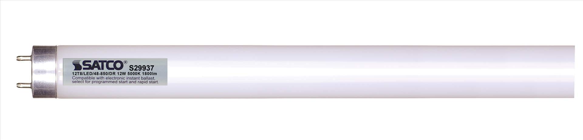 Satco S29937 12 Watt T8 LED; Medium bi-pin Base; 5000K; 50000 Average Rated Hours; 1800 Lumens; Type A; Ballast Dependent 10 Pack