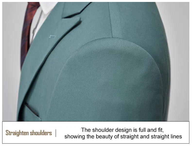 Men's 2 Pieces Suit Elegant Solid One Button Single Breasted Party Blazer Vest Pants Set3