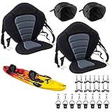 Kayak Seat Deluxe Padded Fishing Boat Seat Deluxe Sit-On-Top Canoe Seat Cushioned - 2 PCs Comfortable Backrest Support Universal Sit with Adjustable Straps Detachable Storage Bag