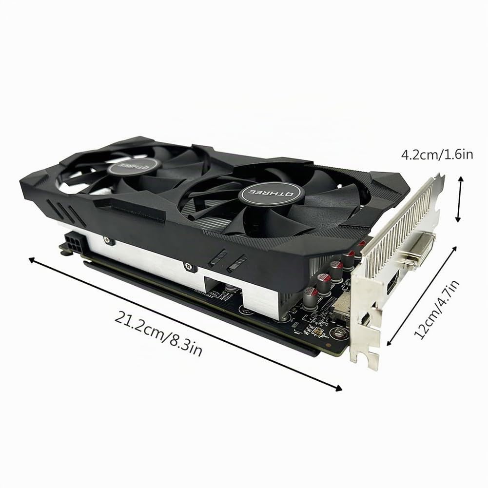 QTHREE Radeon RX 560xt 8GB GDDR5 128-bit Scheda Video, HDMI, DVI-D, DisplayPort, Scheda grafica per PC da gaming, PCI Express x16, DirectX 12, Alimentatore a 6 pin