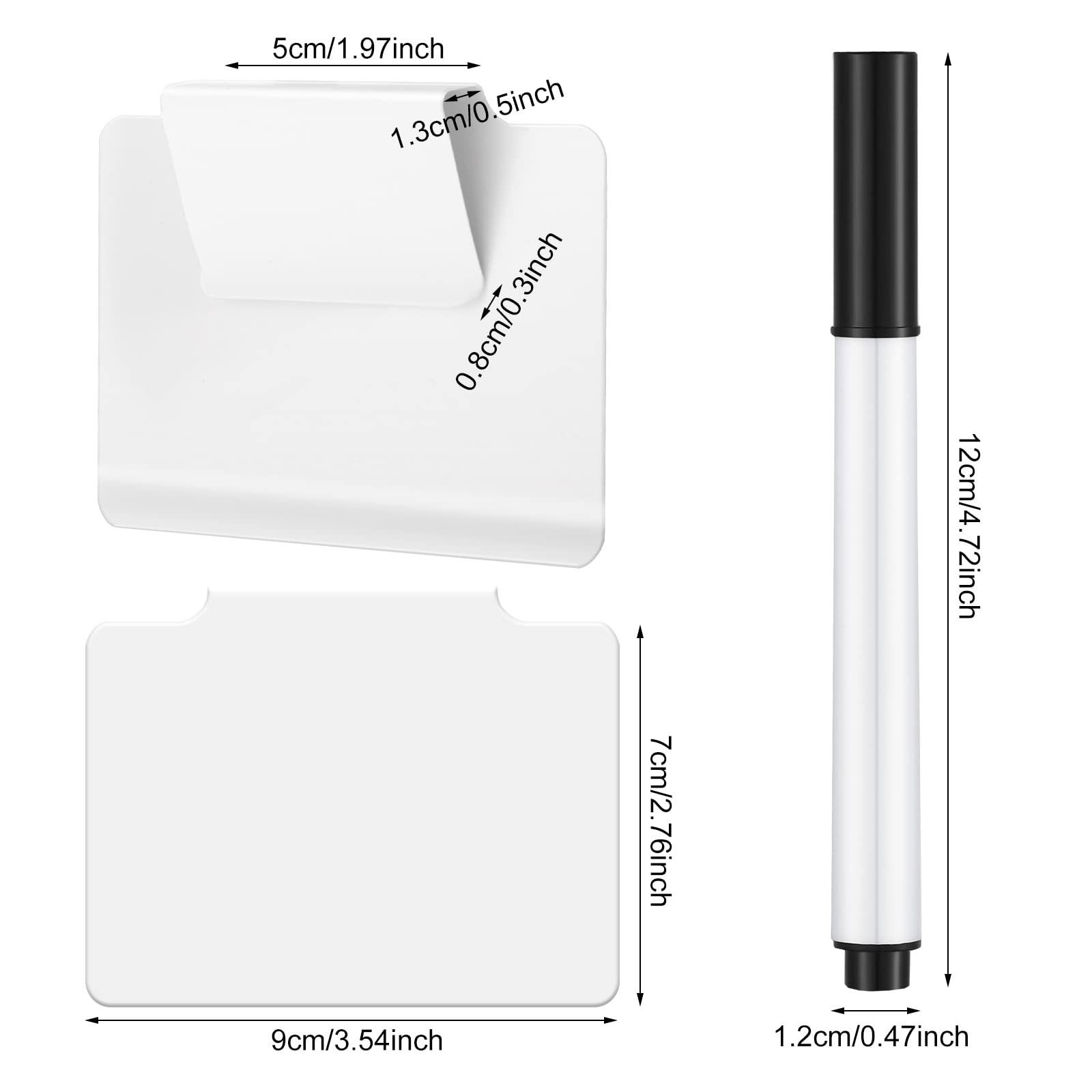 Portaetichette Bianche Clip per Etichette per Cestini Etichette con Fermagli per Contenitori Rimovibili con Pennarelli a Gesso Clip da Appendere per Cucina Scatola Barattoli (9)