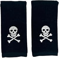 Vista 17 de Juego de 2 toallas de baño de Halloween con diseño de familia fantasma espeluznante, color negro, suave, 100% algodón, 12 x 18 pulgadas, decoración