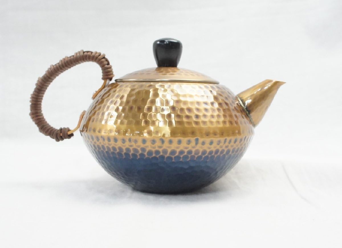 Amazon | ノーブランド品 01▽王輝美術銅器新光堂急須茶器茶釜型伝統 
